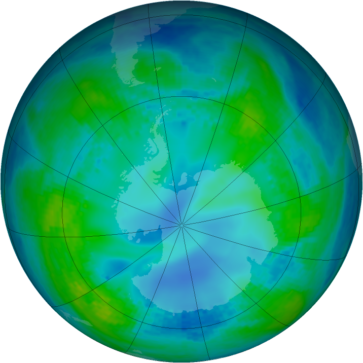 Antarctic ozone map for 10 May 2003
